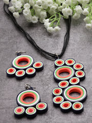 Handcrafted Paper Quilling Necklace & Earrings