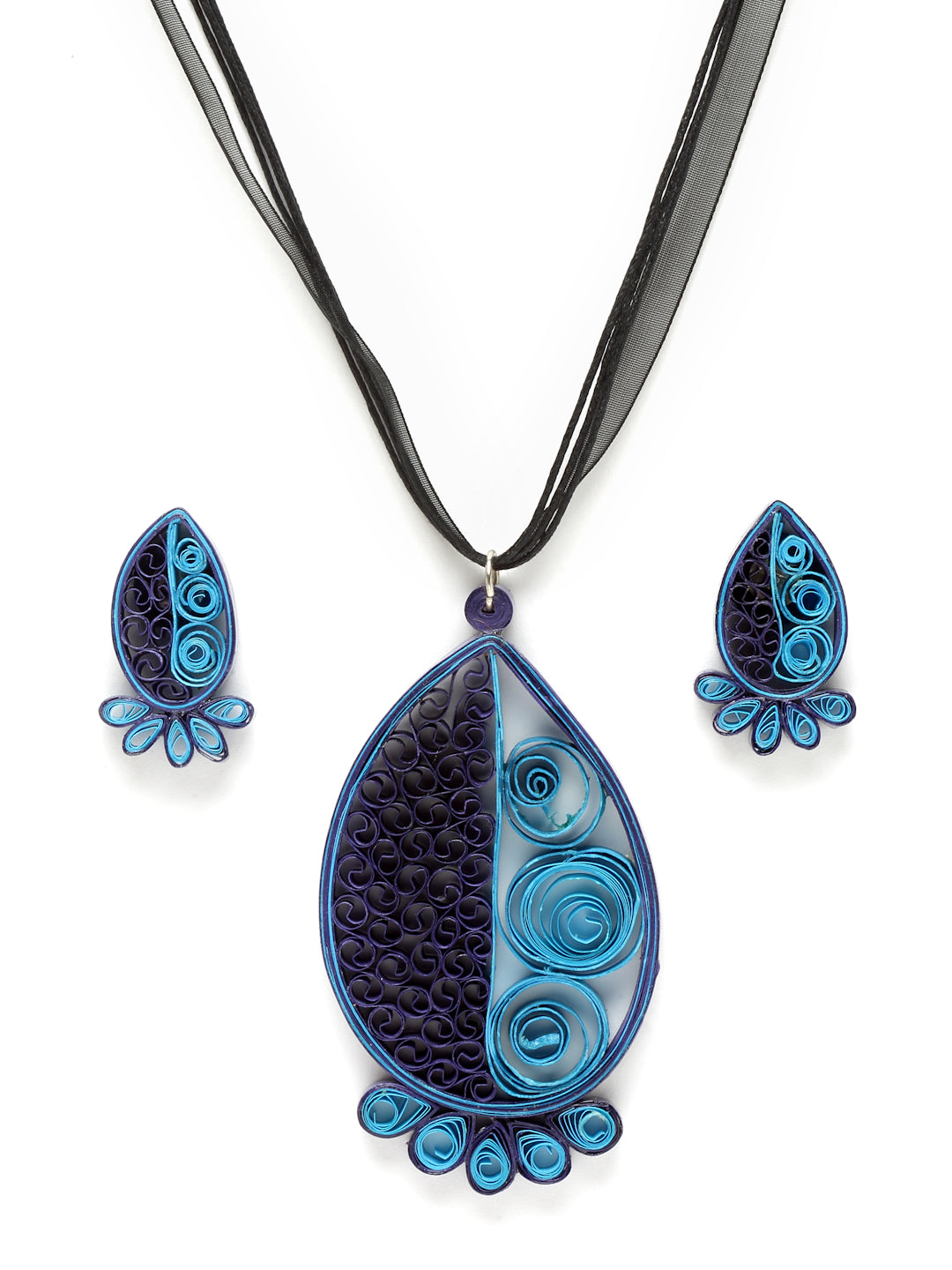 Handcrafted Paper Quilling Necklace & Earrings