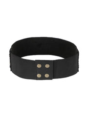 Embellished Canvas Wide Belt