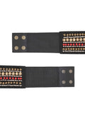 Striped Embellished Canvas Belt