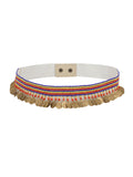 Coin Embellished Canvas Belt