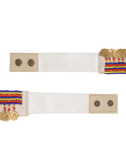Coin Embellished Canvas Belt