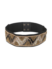 Embellished Canvas Wide Belt