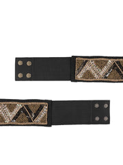 Embellished Canvas Wide Belt