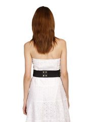 Embellished Canvas Wide Belt