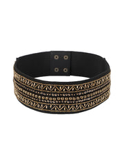 Embellished Canvas Wide Belt