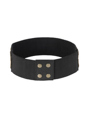 Embellished Canvas Wide Belt