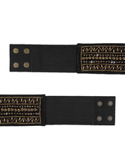 Embellished Canvas Wide Belt