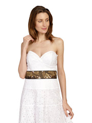 Embellished Canvas Wide Belt