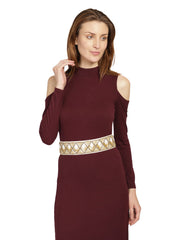 Embellished Synthetic Wide Belt