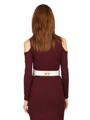 Embellished Synthetic Wide Belt
