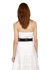 Embellished Canvas Wide Belt