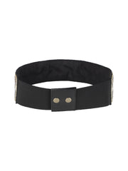 Embellished Canvas Wide Belt