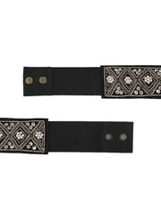 Embellished Canvas Wide Belt