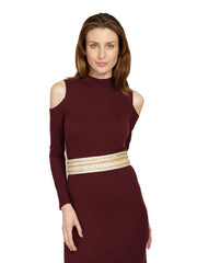 Embellished Synthetic Wide Belt