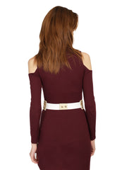 Embellished Synthetic Wide Belt
