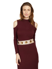 Embellished Synthetic Wide Belt