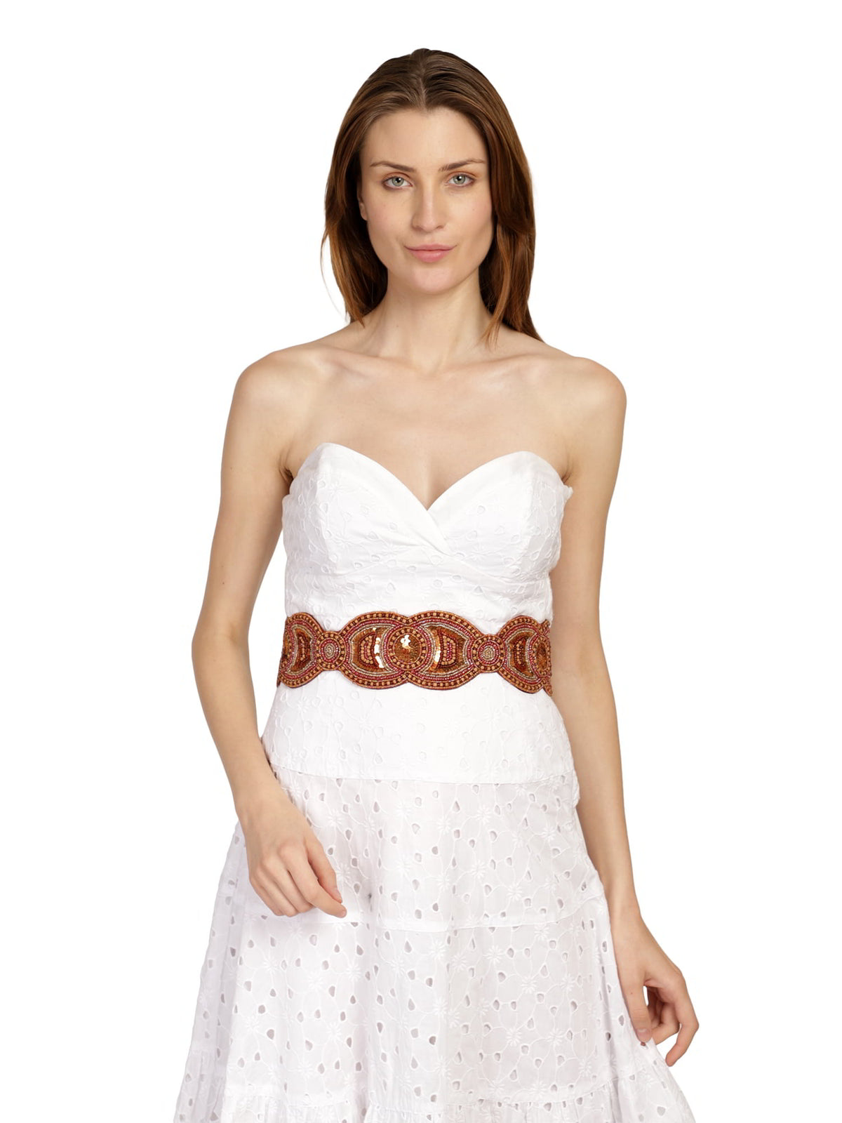 Embellished Synthetic Wide Belt