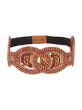 Embellished Synthetic Wide Belt