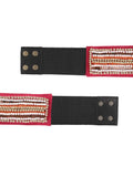 Striped Embellished Canvas Belt