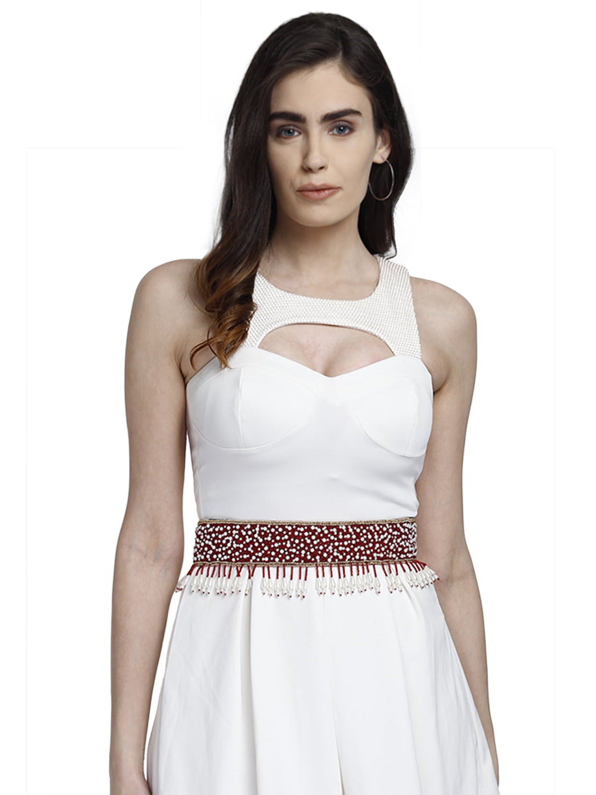 Bead Work Tasselled Polyester Handmade Belt