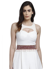 Bead Work Tasselled Polyester Handmade Belt