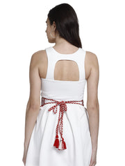 Bead Work Tasselled Polyester Handmade Belt