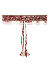 Bead Work Tasselled Polyester Handmade Belt