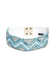 Chevron Beaded Satin Belt