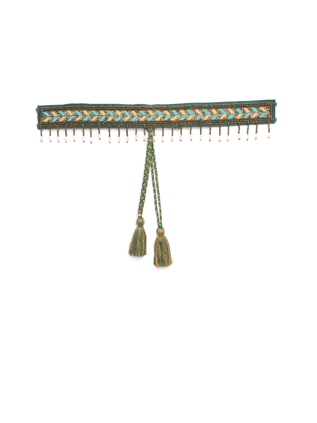 Geometric Design Beaded Cotton Belt