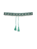 Geometric Design Beaded Velvet Belt