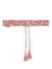 Faux Silk Embellished Wide Belt