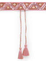 Faux Silk Embellished Wide Belt