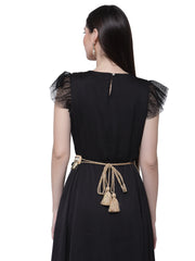 Cotton Poplin Embellished Wide Belt