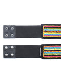 Striped Embellished Canvas Wide Belt