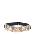 Floral Sequined Velvet Belt