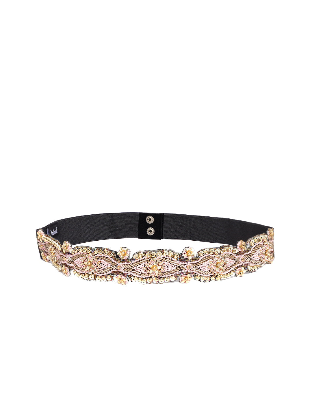 Ogee Beaded Velvet Belt