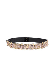 Ogee Beaded Velvet Belt