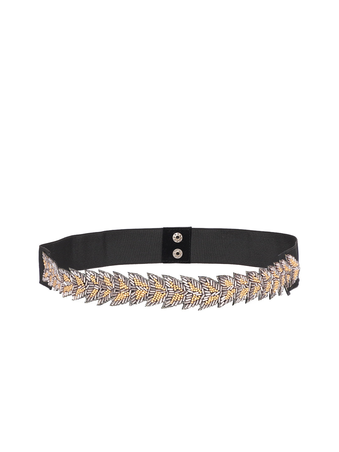 Botanical Beaded Velvet Belt