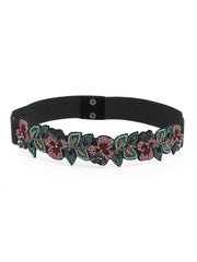 Velvet Embellished Wide Belt