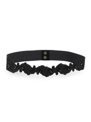Velvet Embellished Wide Belt