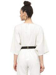 Braided & Beaded P U Wide Belt