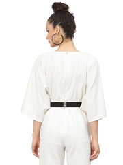 Braided & Beaded P U Slim Belt