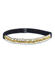 Braided & Beaded P U Slim Belt