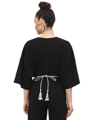 Mandala Embellished Velvet Wide Belt