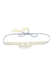 Mandala Embellished Velvet Wide Belt