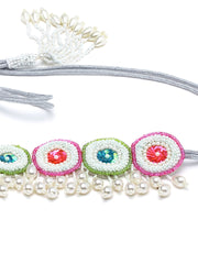 Mandala Embellished Velvet Wide Belt