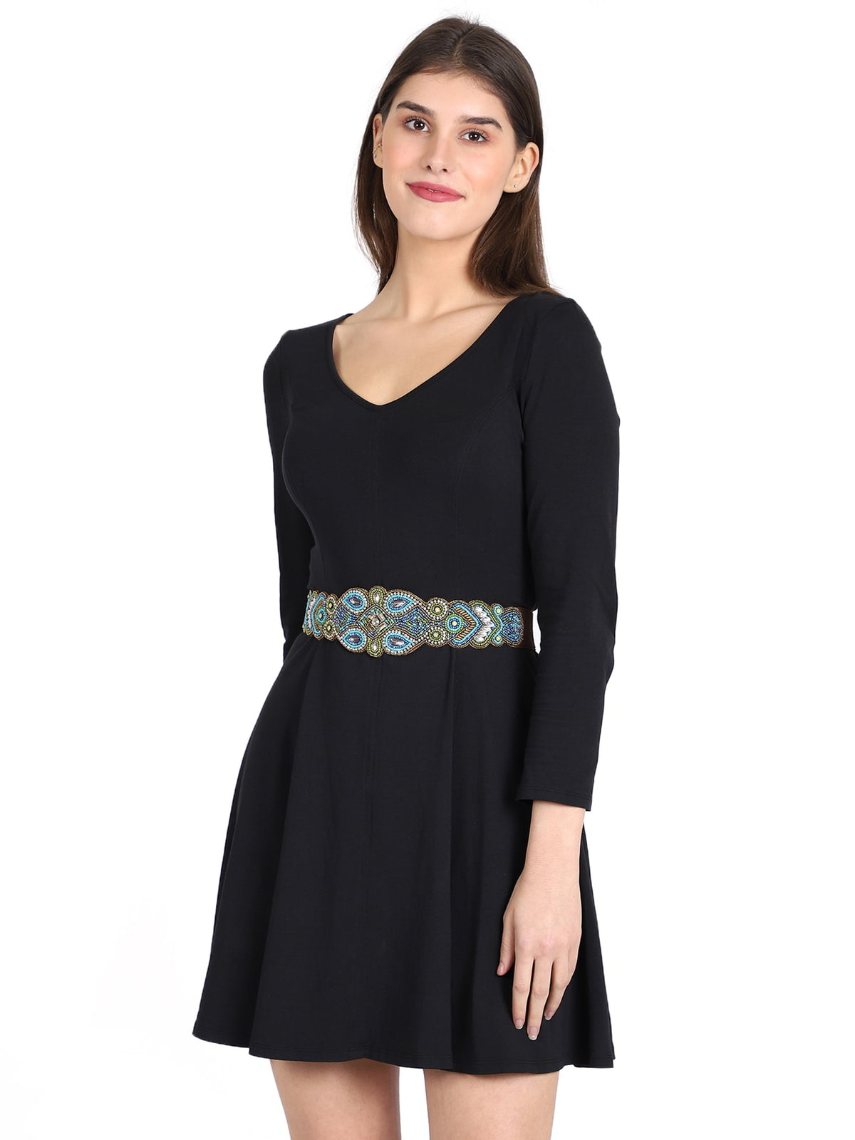 Women's Leatherette Embellished Stretchable Belt