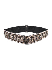 Women's Synthetic Embellished Stretchable Rose Belt