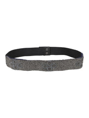 Women's Cotton & Leatherette Embellished Beaded Belt